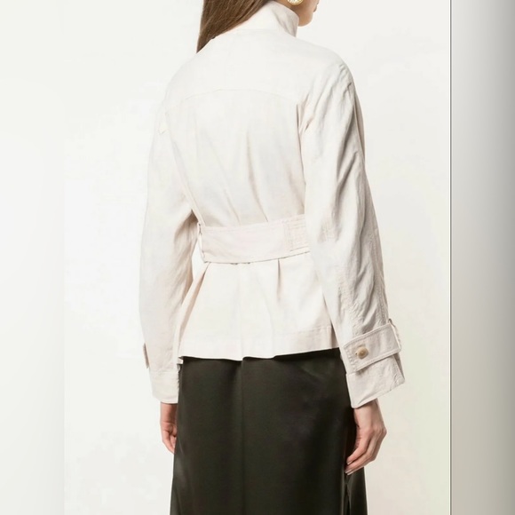 NWT Vince Linen Notched Lapels Short Belted Trench Jacket - Picture 6 of 10